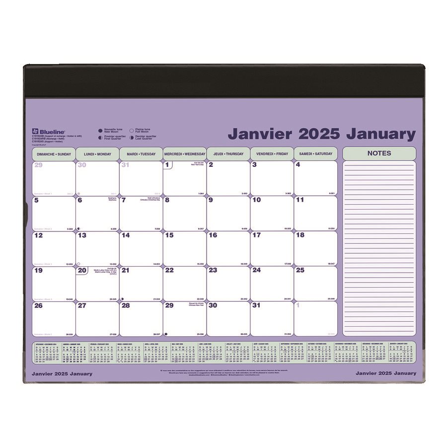 Calendrier Sous Main Mensuel 2024 Recharge 23 1 2 X 18 3 8 Po