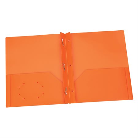 Couverture de présentation en Poly Avec attaches. Capacité de 135 feuilles orange