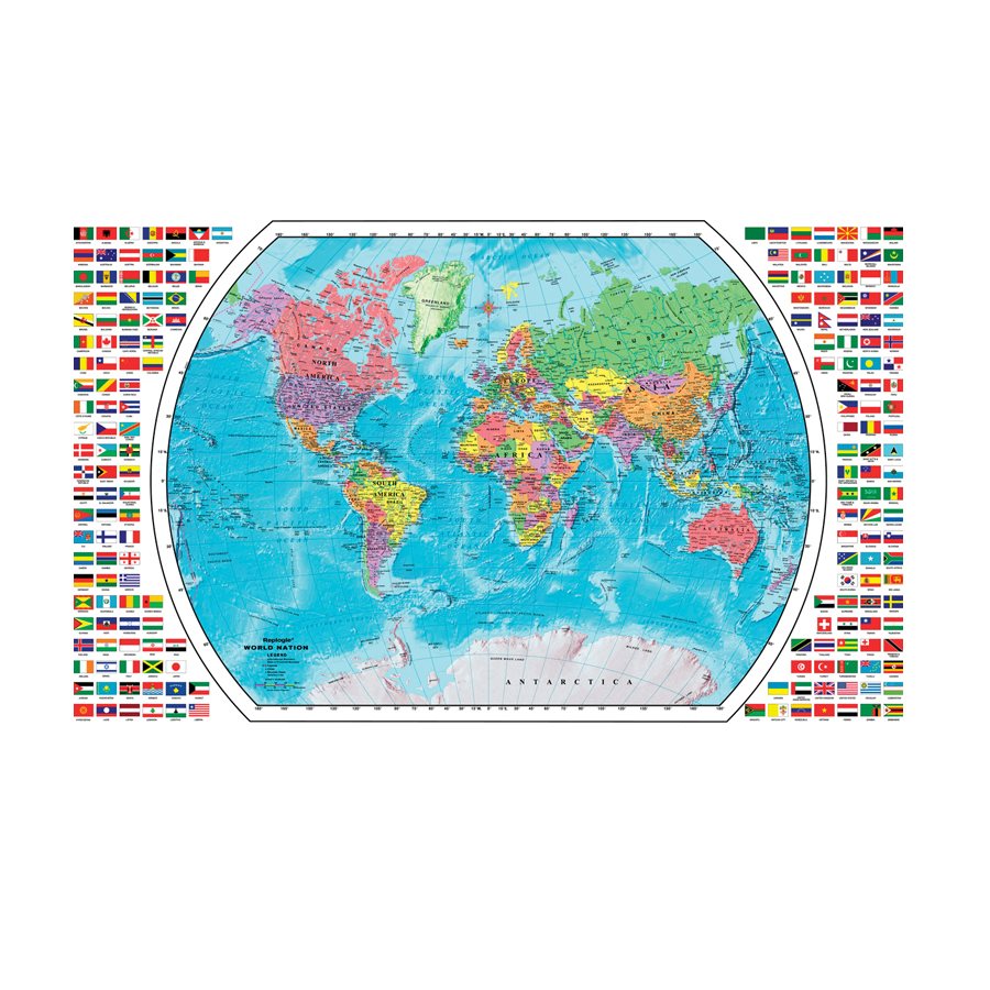 Plastic-Coated World Map English