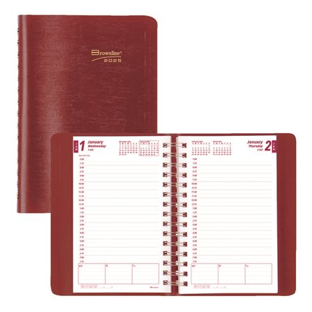 Daily Diary (2025) Spiral bound soft cover red