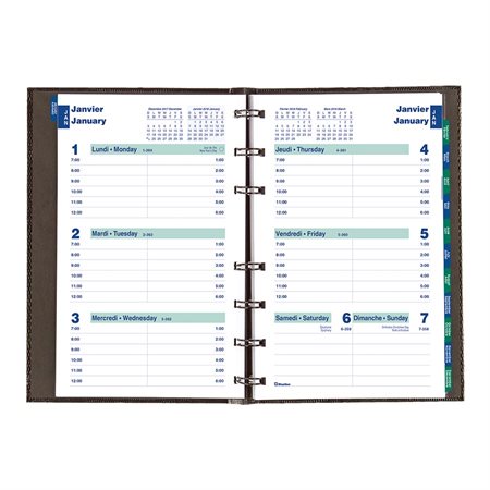 AGENDA HEBD.3J / P.BIL.8X5 NOIR