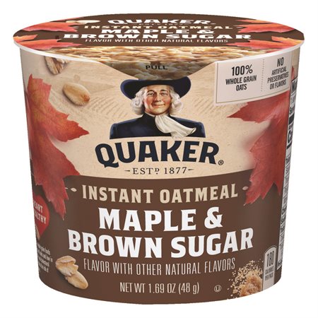 Quaker Instant Oatmeal Cups maple and brown sugar (48 g)