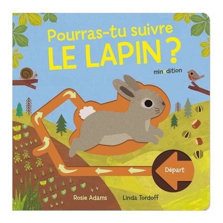 Pourras-tu suivre le lapin ?, Un livre cartonné Minedition